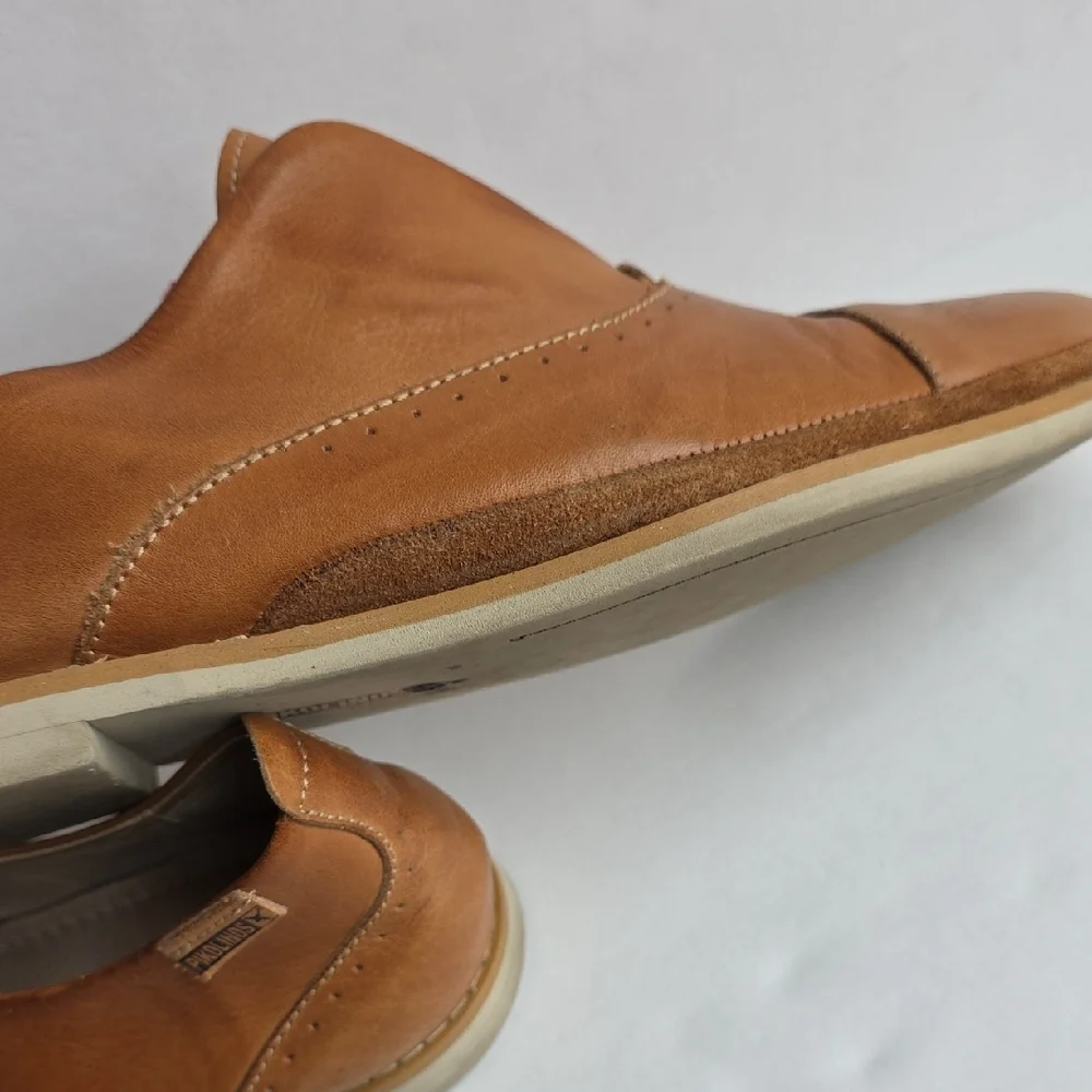 Pikolinos Brown Leather Slip-On Shoes